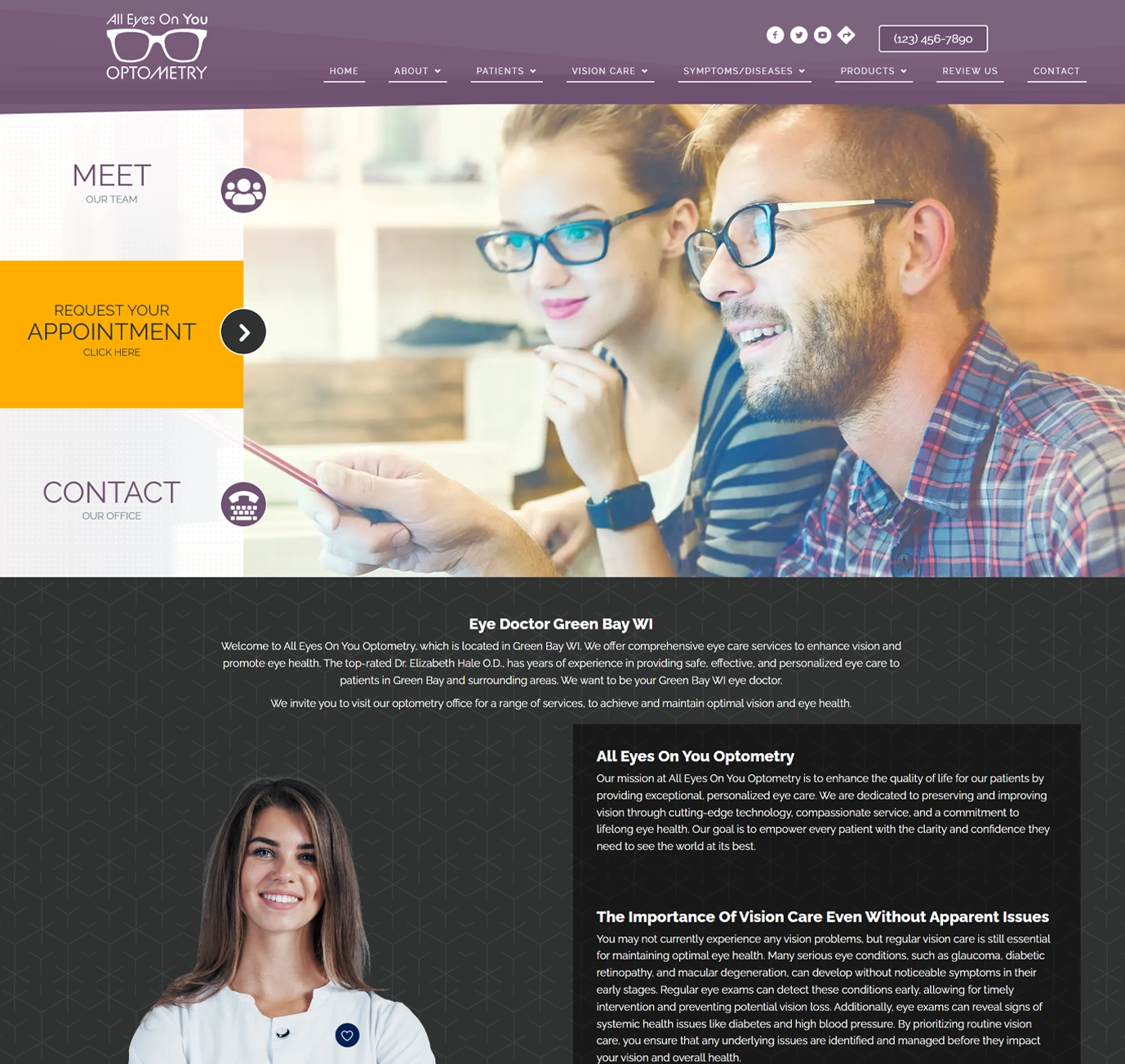 Optometry Example Sites Preview Image FInal Violet