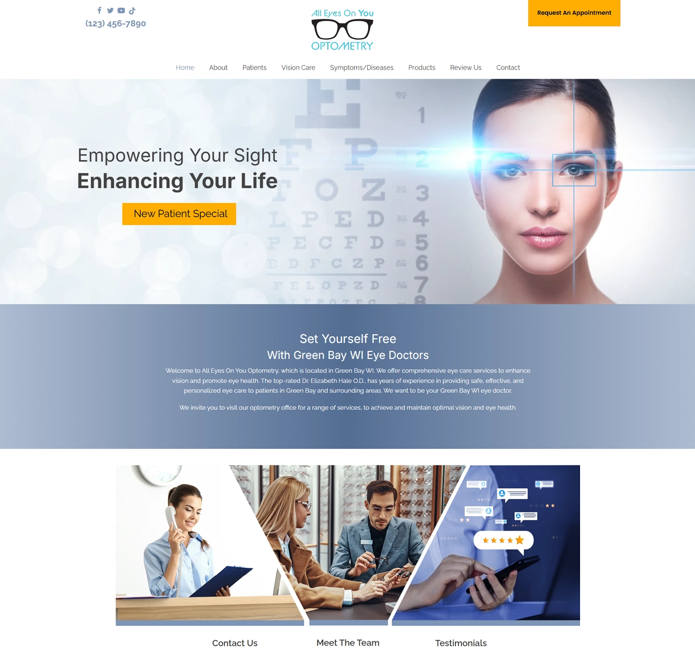 Optometry Example Sites Preview Image Freedom Final